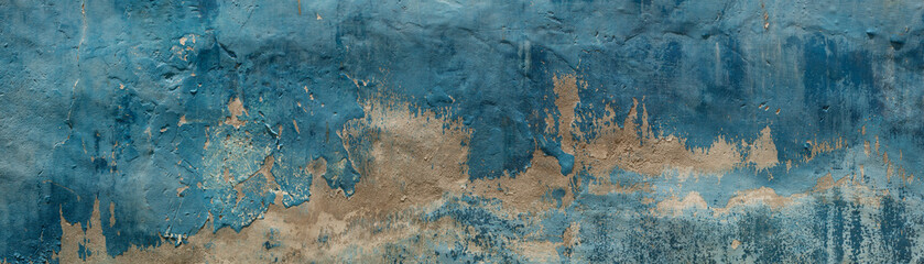 Fototapety  Brudna ściana z połamanym malowanym tynkiem.