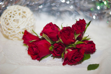 red roses buds close-up