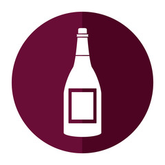 bottle wine alcohol drink shadow vector illustration eps 10