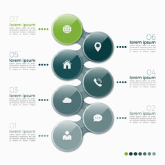 Vector 7 option infographic design with ellipses