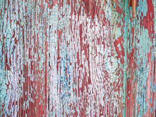 old wooden surface with peeling paint