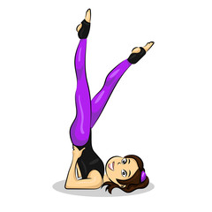 slim sport girl at aerobic fitness exercises