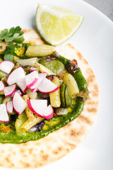 Tortilla wrap bread with vegetables