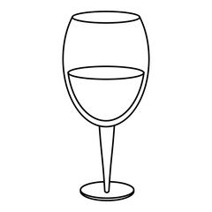 glass cup wine drink thin line vector illustration eps 10