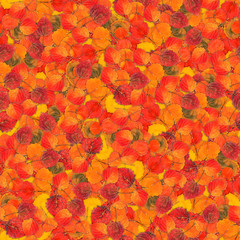 seamless background with bright multicolored leaves of aspen