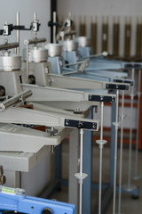 Oedometer cells for civil engineering soil testing in geotechnic laboratory