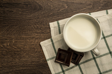 delicious hot cup of milk , breakfast