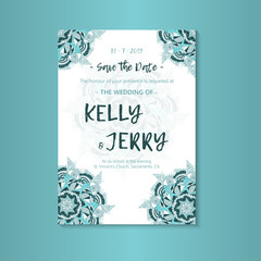 Vintage template design layout for Wedding invitation.