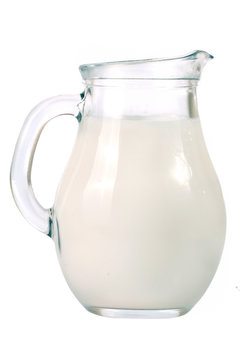 jug of milk isolated on white background