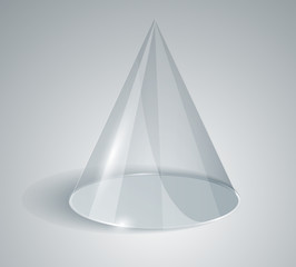 Transparent cone isolated on white background