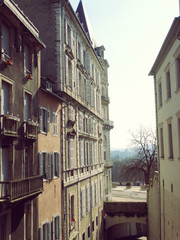 Old Buildings at downtown Street in Pau France