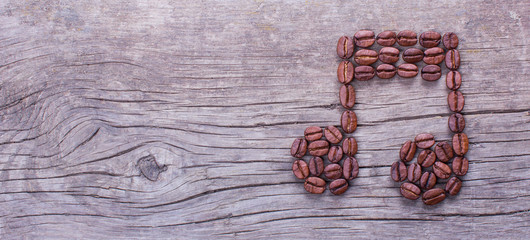 Music note of coffee beans