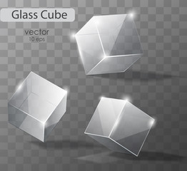 Set on a transparent glass cubes