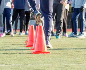 Training for running over orange cones