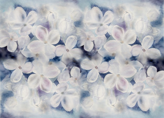 Fototapeta na wymiar Flowers white lilac - watercolor. Use printed materials, signs, items, websites, maps, posters, postcards, packaging.