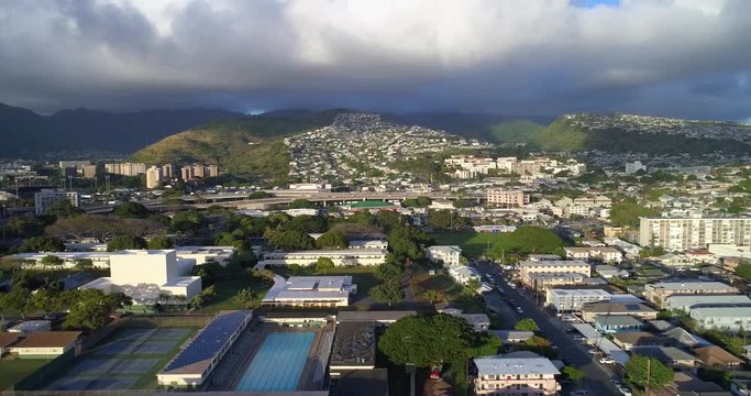 Aerial video of Manoa Oahu Hawaii 4k 60p