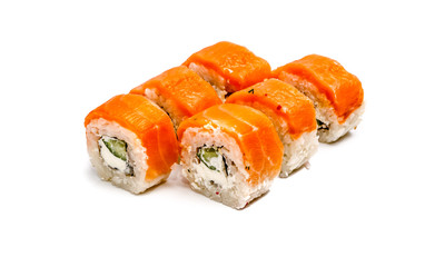 Roll with salmon and Philadelphia. Insulated.