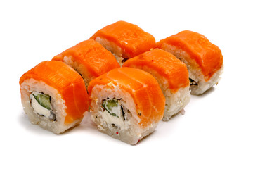 Roll with salmon and Philadelphia. Insulated.