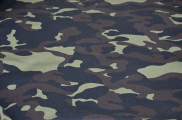 Texture of fabric with a camouflage painted in colors of the marsh. Army background image. Textile...
