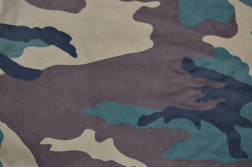 Texture of fabric with a camouflage painted in colors of the marsh. Army background image. Textile...