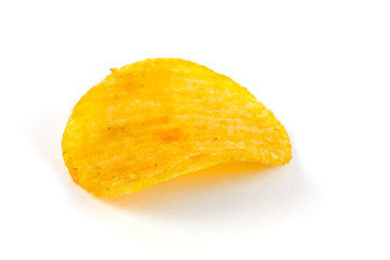 Fried potato chips corrugated