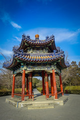 BEIJING, CHINA - 29 JANUARY, 2017: Spectacular ancient pavilion style structure inside temple of heaven compund, an imperial complex with various religious buildings located in southeastern central