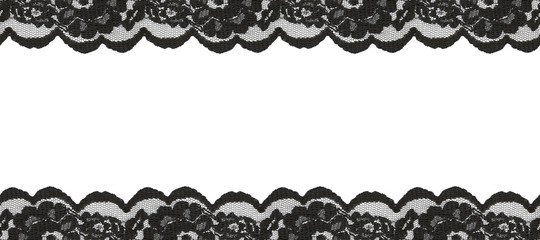 Black lace borders - obrazy, fototapety, plakaty