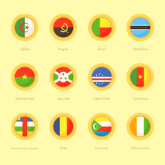 African Circular Flags (Algeria, Cabo Verde, Comoros)