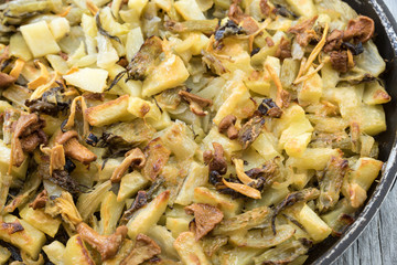 Mushrooms with roasted potatoes