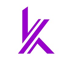 initial letter K purple color logo vector