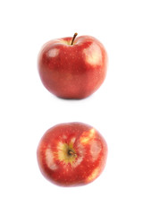 Single red ripe apple isolated