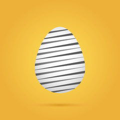 Linear colored easter egg on yellow background. Vector illustration.