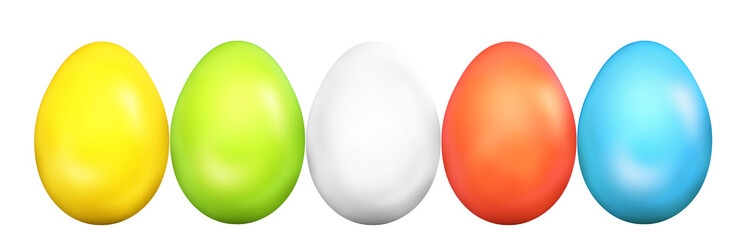 easter eggs isolated 3d render
