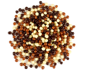 chocolate candies (crunches) isolated on white