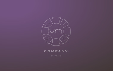 wm w m monogram floral line art flower letter company logo icon design