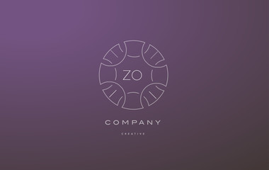 zo z o monogram floral line art flower letter company logo icon design