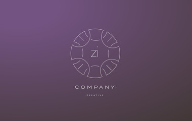 zi z i monogram floral line art flower letter company logo icon design