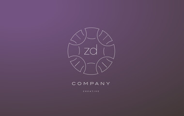 zd z d monogram floral line art flower letter company logo icon design