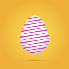 Linear colored easter egg on yellow background. Vector illustration.