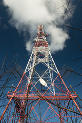 Transmission tower, GSM transmitter, metal construction