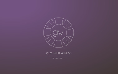 gw g w monogram floral line art flower letter company logo icon design