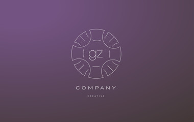 gz g z monogram floral line art flower letter company logo icon design