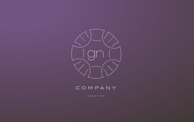 gn g n monogram floral line art flower letter company logo icon design