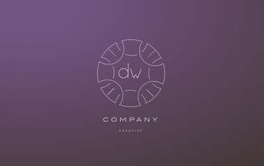 Fototapeta premium dw d w monogram floral line art flower letter company logo icon design