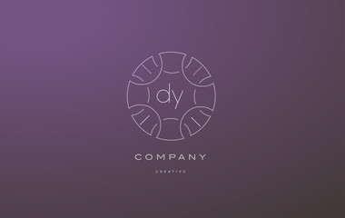 dy d y monogram floral line art flower letter company logo icon design