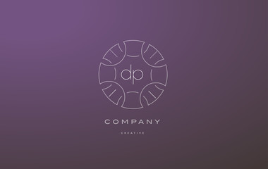 dp d p monogram floral line art flower letter company logo icon design