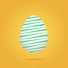 Linear colored easter egg on yellow background. Vector illustration.