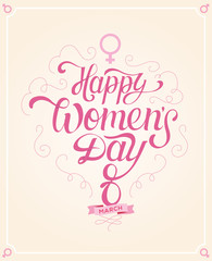 Happy Women's day lettering. March 8