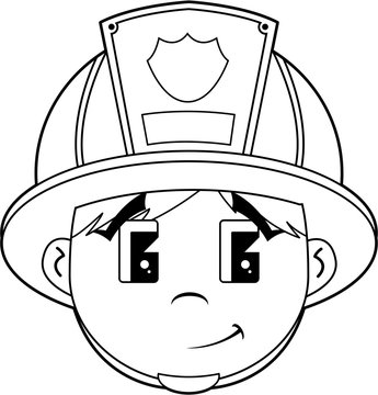 Cute Colour In Cartoon Fireman