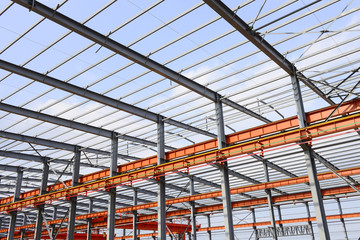 Steel structure workshop is under construction